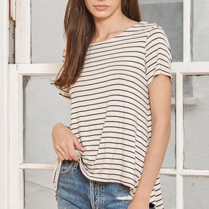 NWT Striped Twisted Back Tee